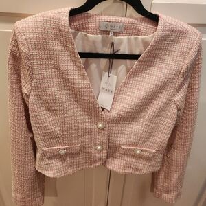WAYF Women's Pink ShimmerTweed Blazer